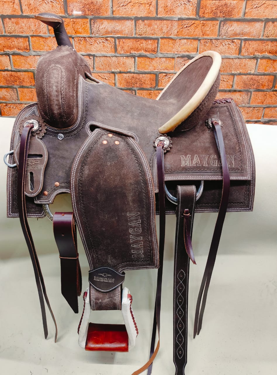 Selle Western Horse en cuir fait main Ranch Roper avec Selle Western Horse en cuir fait main Ranch Roper avec