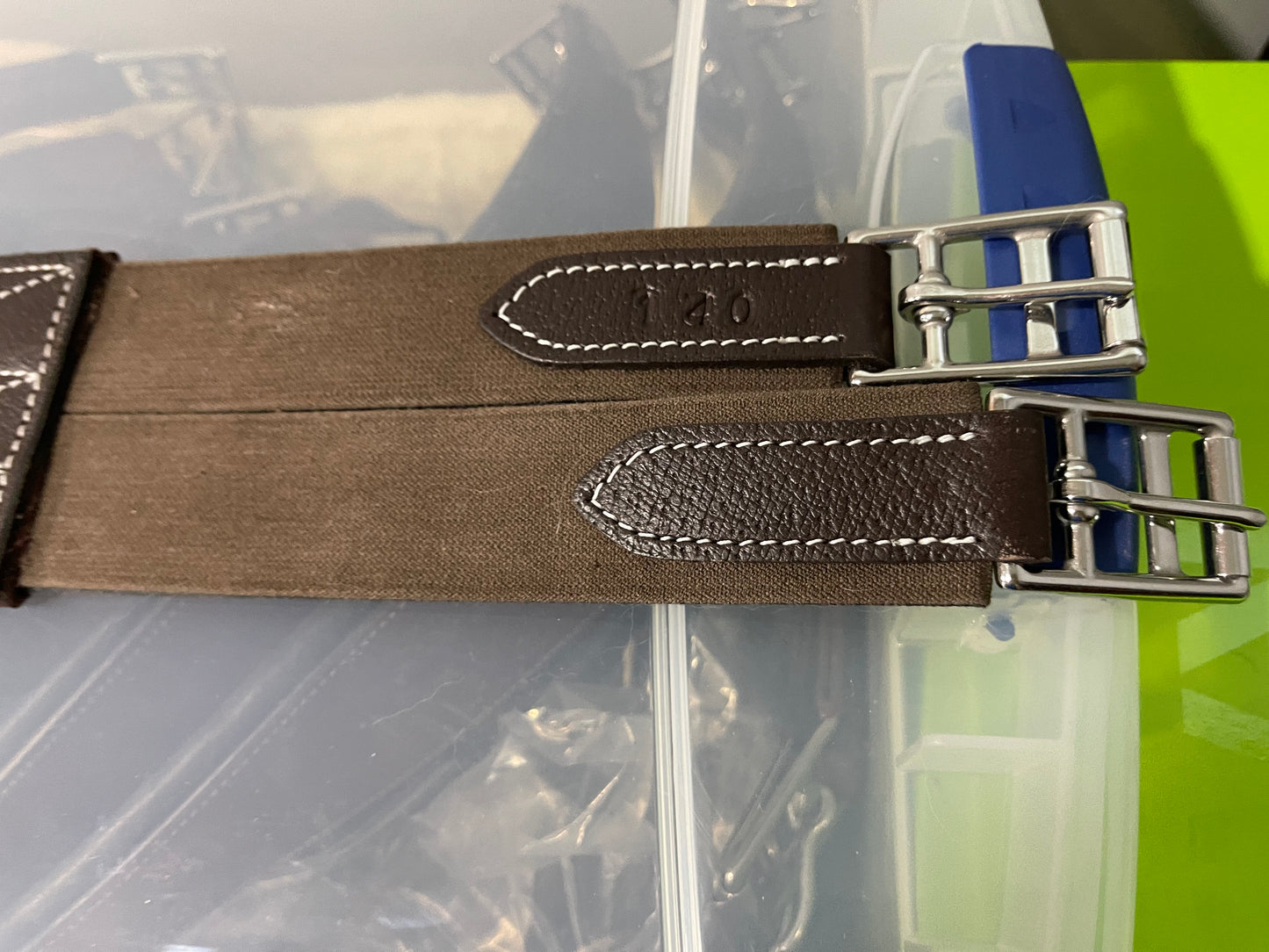 French leather bib strap